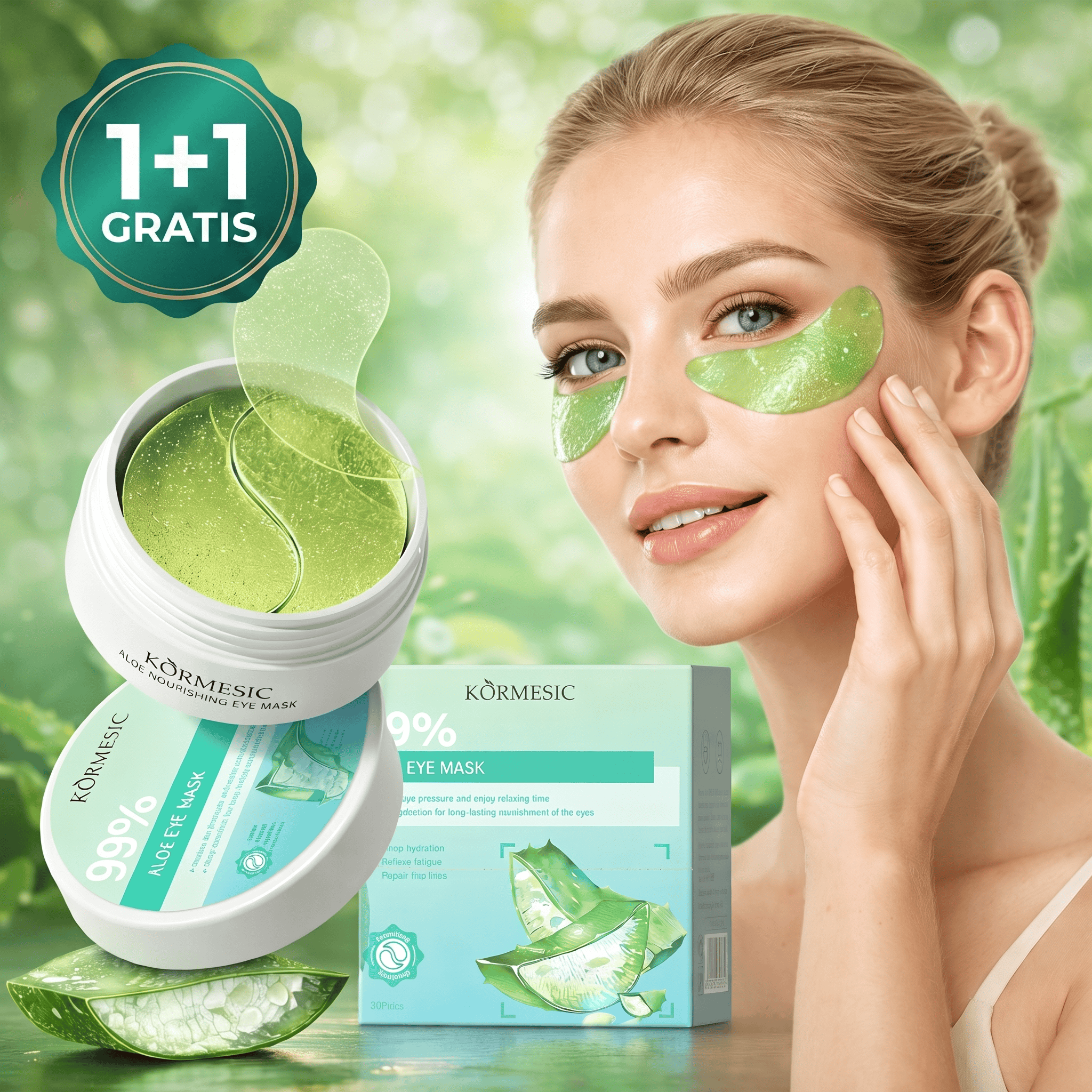 Maska za oči od aloe vere za podočnjake — 1+1 GRATIS