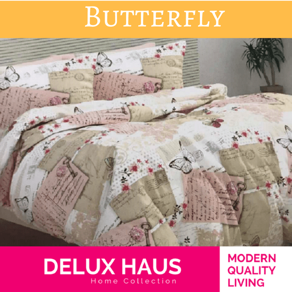 Bračna posteljina „Butterfly“ sa čaršafom na lastiš