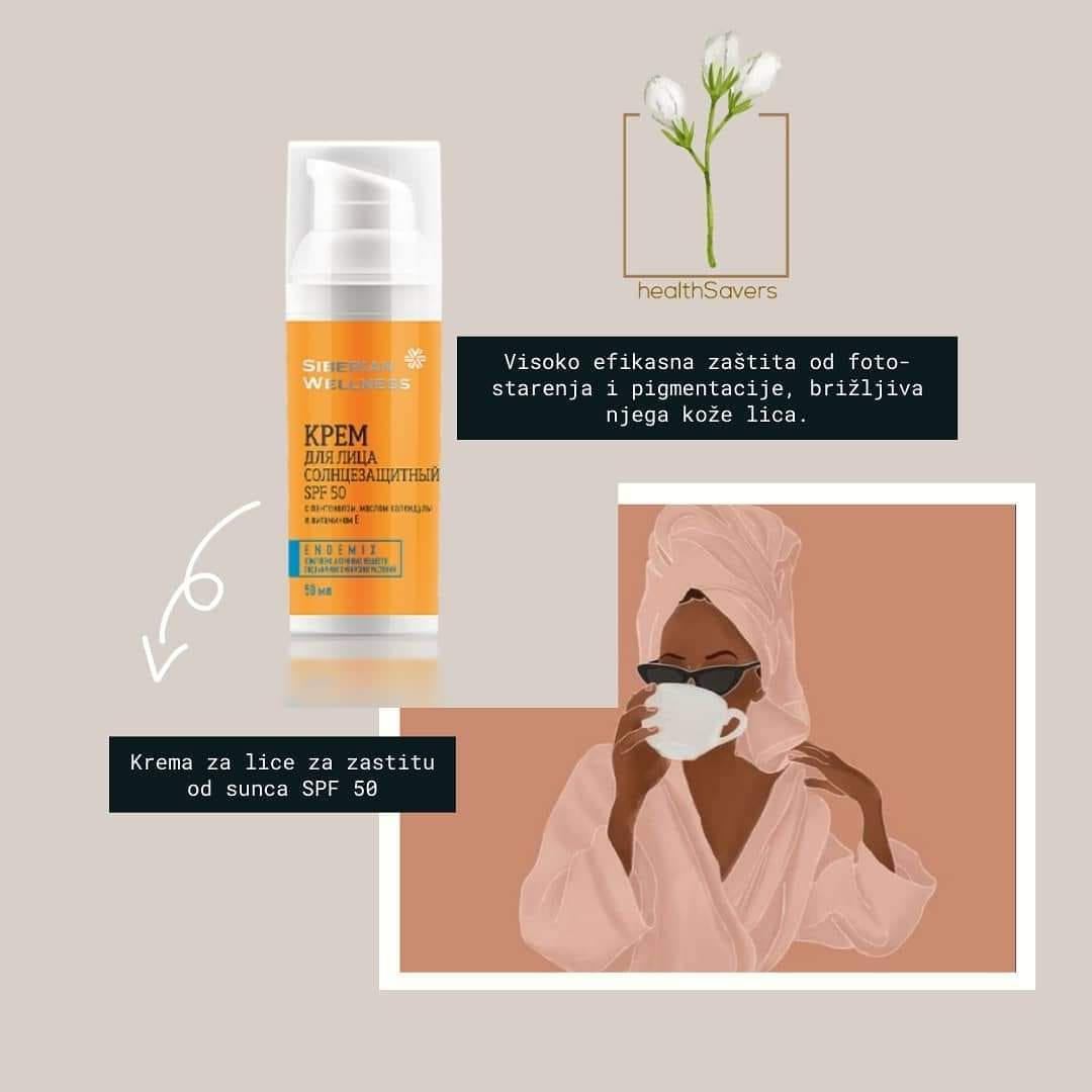 Krema za lice za zaštitu od sunca SPF 50
