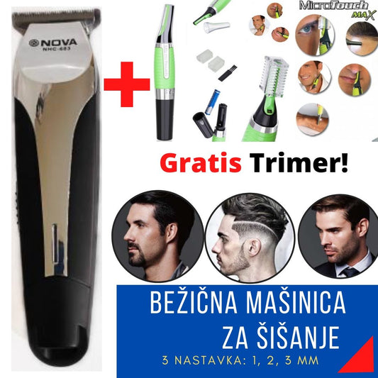 Mašinica za šišanje i brijanje Nova NHC-683 (+ Gratis Trimer!)