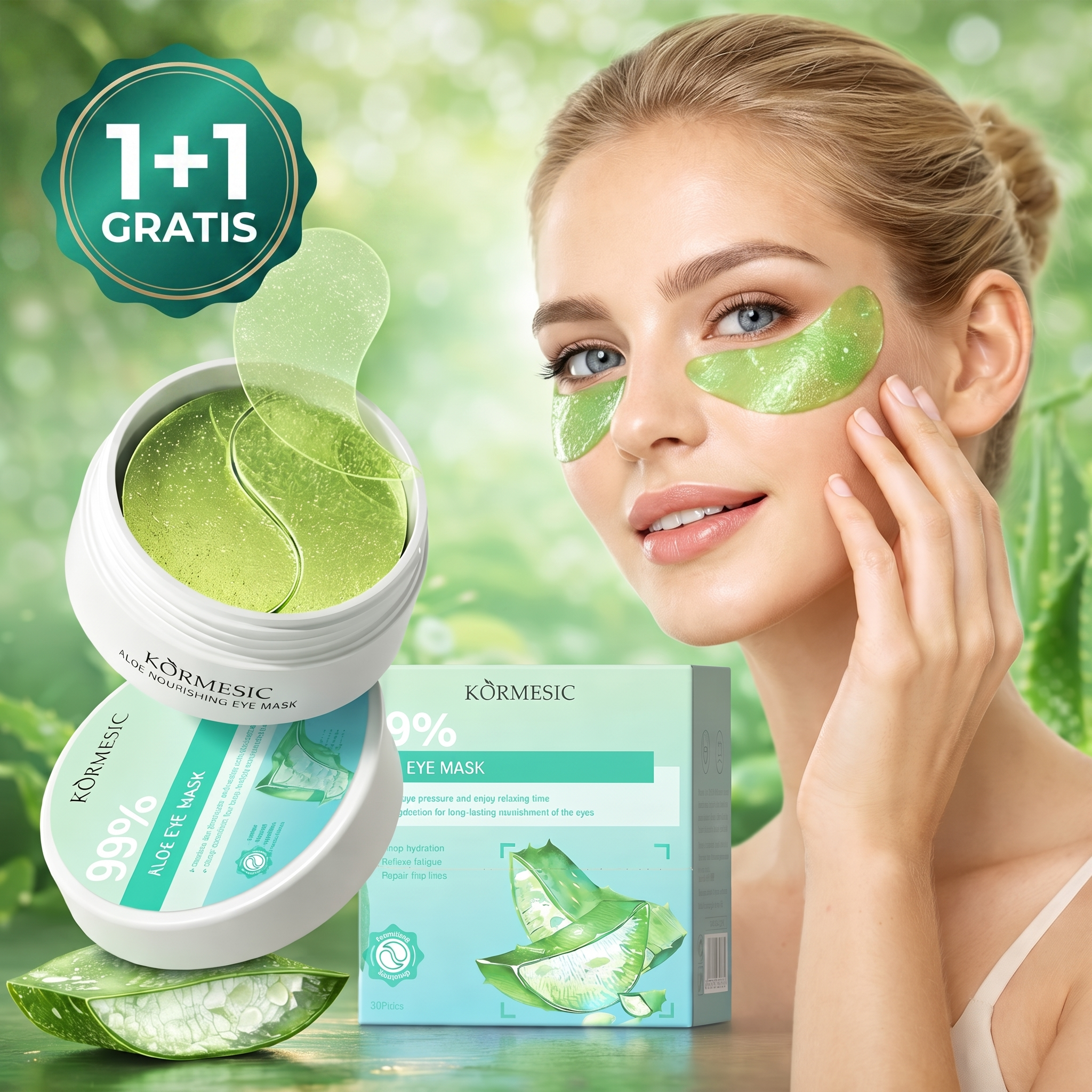 Maska za oči od aloe vere za podočnjake — 1+1 GRATIS
