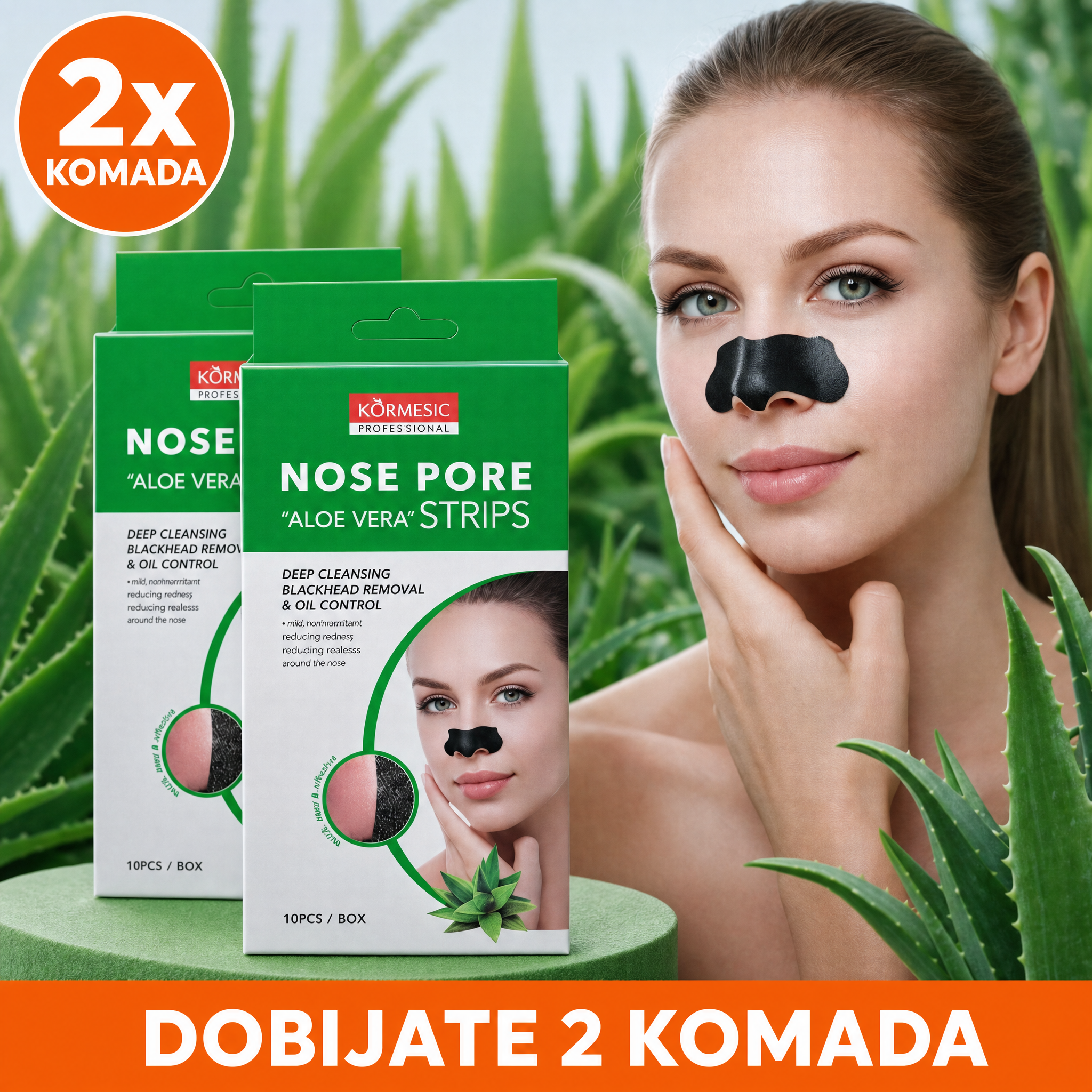Trakice za čiščenje pora na nosu od Aloe Vere
